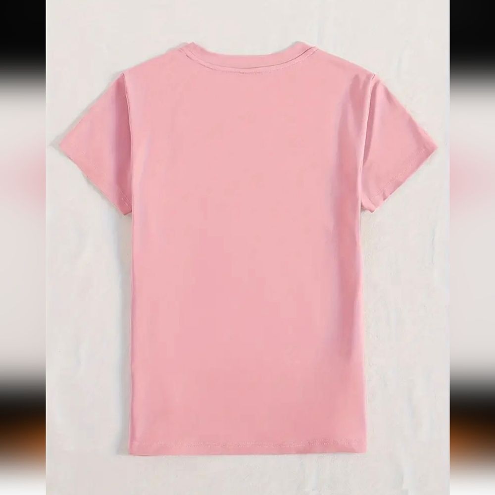 "Summer Vibes" Palm Trees Ocean Sunset Graphics Pink T-Shirt Sz 14 - Picture 2 of 6
